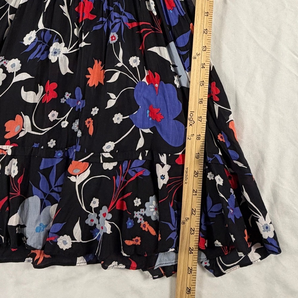 Parker Floral Halter Dress Smocked Waist Ruffle Hem S Feminine Boho Garden Party - Picture 5 of 7